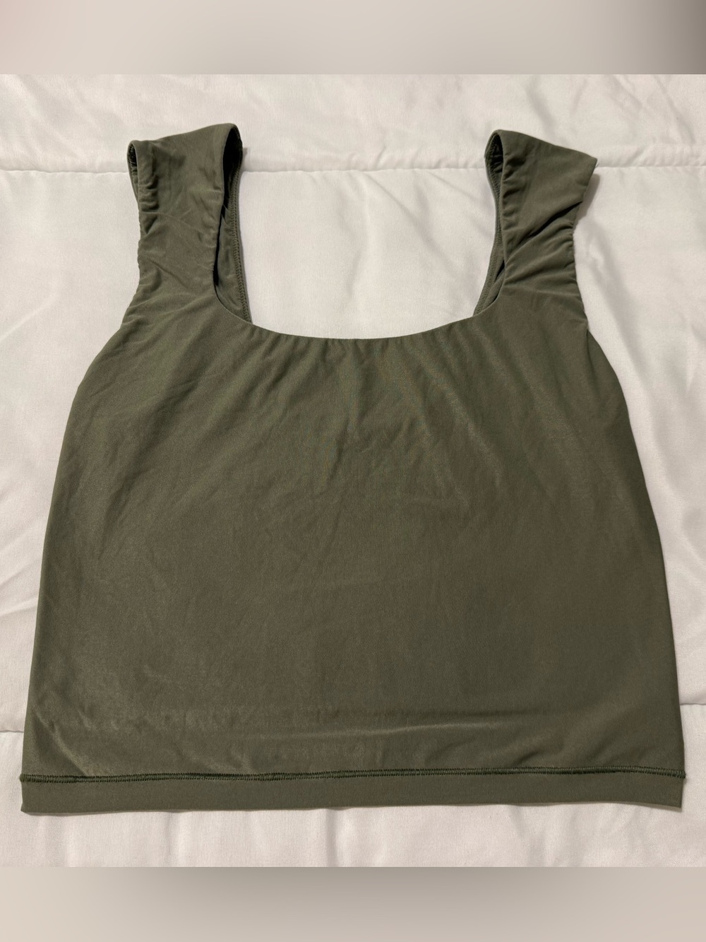 aerie Olive Green Cropped Scoop Neck Tank